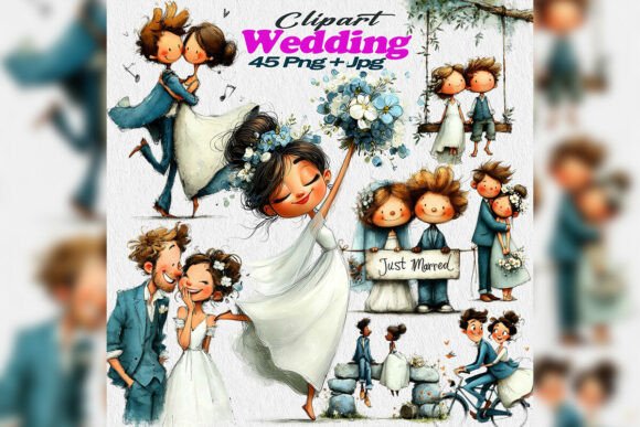 Adorable Kids Clipart for Wedding Designs & Crafts
