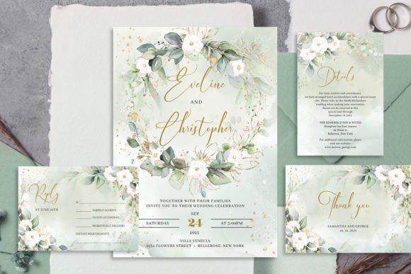 Boho Watercolor Greenery Wedding Invite: A Timeless Suite