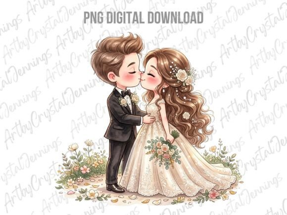 Chibi Wedding Bride and Groom PNG: A Designer's Dream Asset