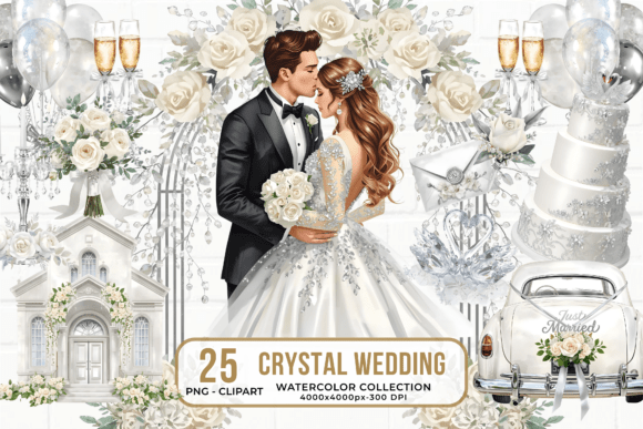 Crystal Wedding Clipart: A Guide to Premium Bride & Groom PNG Elements