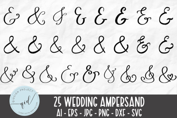 Decorative Wedding Ampersand: 25 SVG Designs for Crafting & Branding