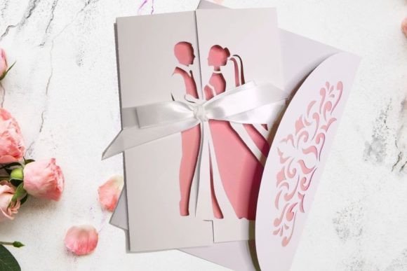 Effortless Elegance: The Bride and Groom Gate Fold Card Template