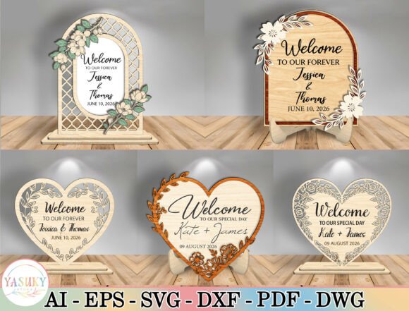 Elegant Arch & Heart SVG Bundle for Wedding Decor