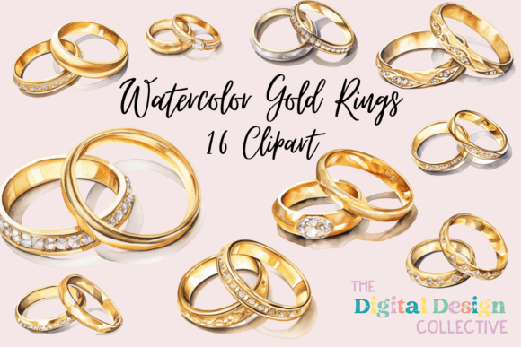 Golden Touch: Elevate Your Projects with Wedding Ring Clipart