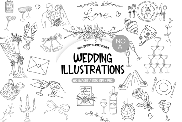 Handdrawn Wedding Icons: The Whimsical Touch Your Designs Need