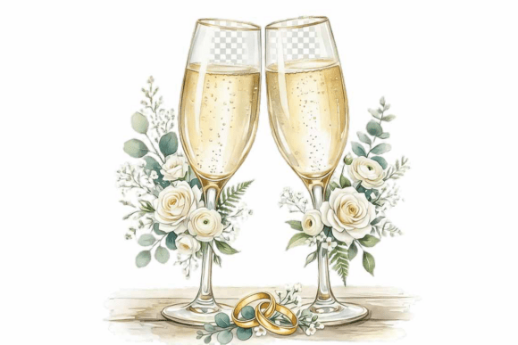 Wedding Champagne Glasses Clipart: A Toast to Elegant Design