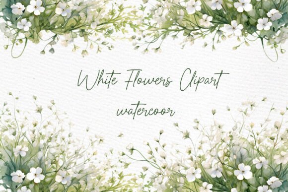 White Flowers Clipart: Elegant Wedding Design Elements